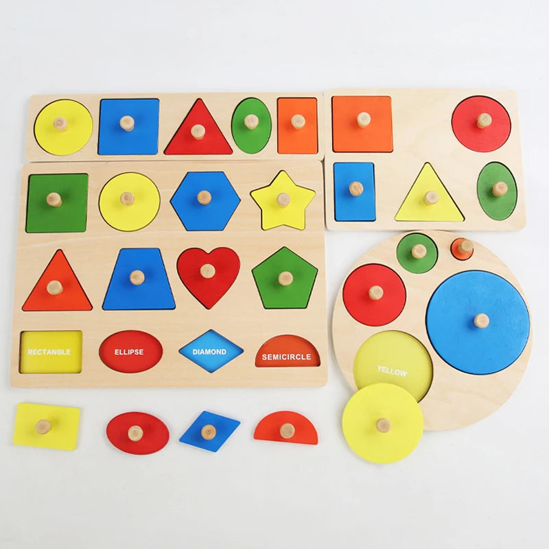 Montessori Wooden Shape & Colour Matching Board